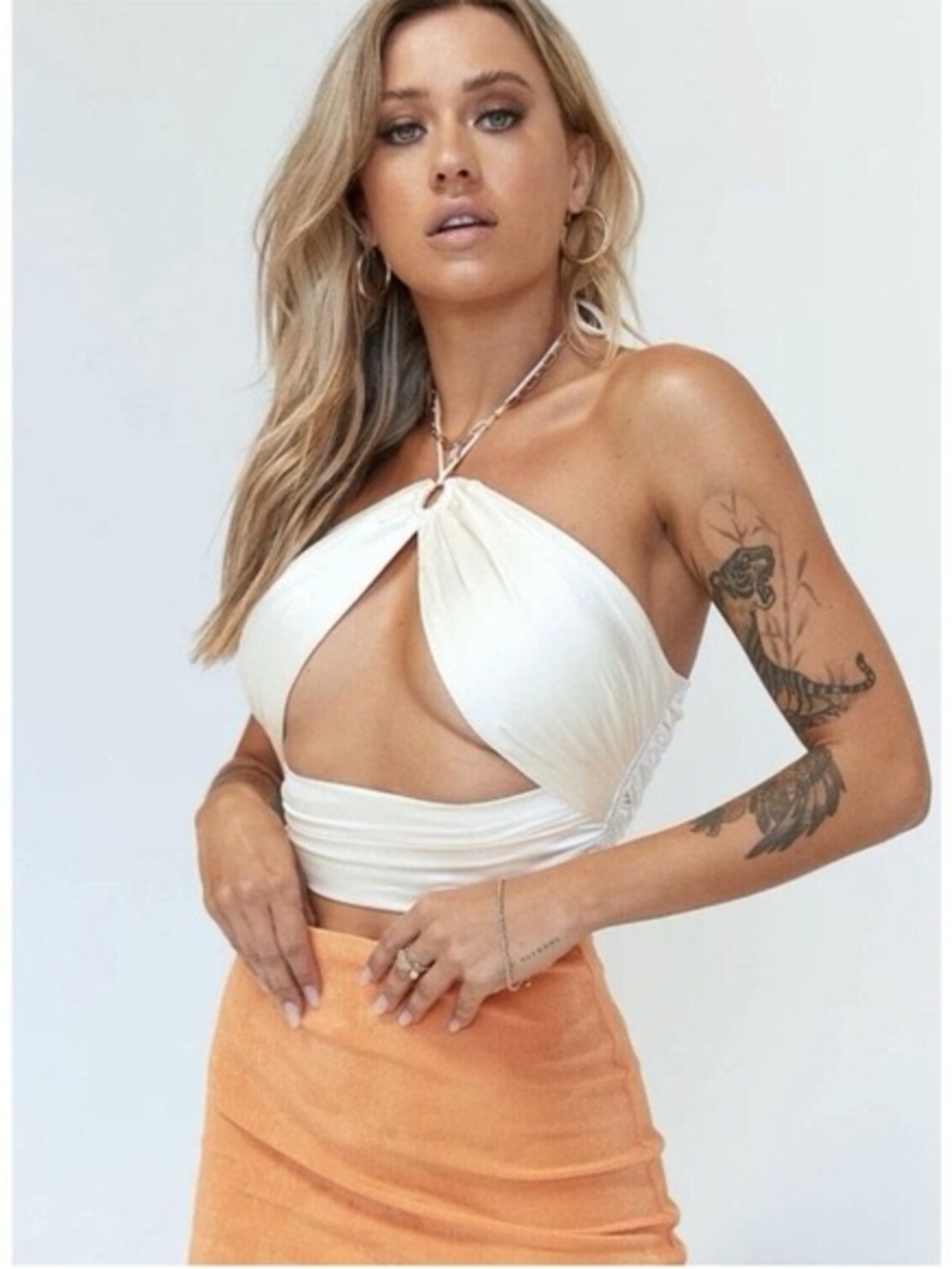 Princess Polly Odette Halter in Champagne